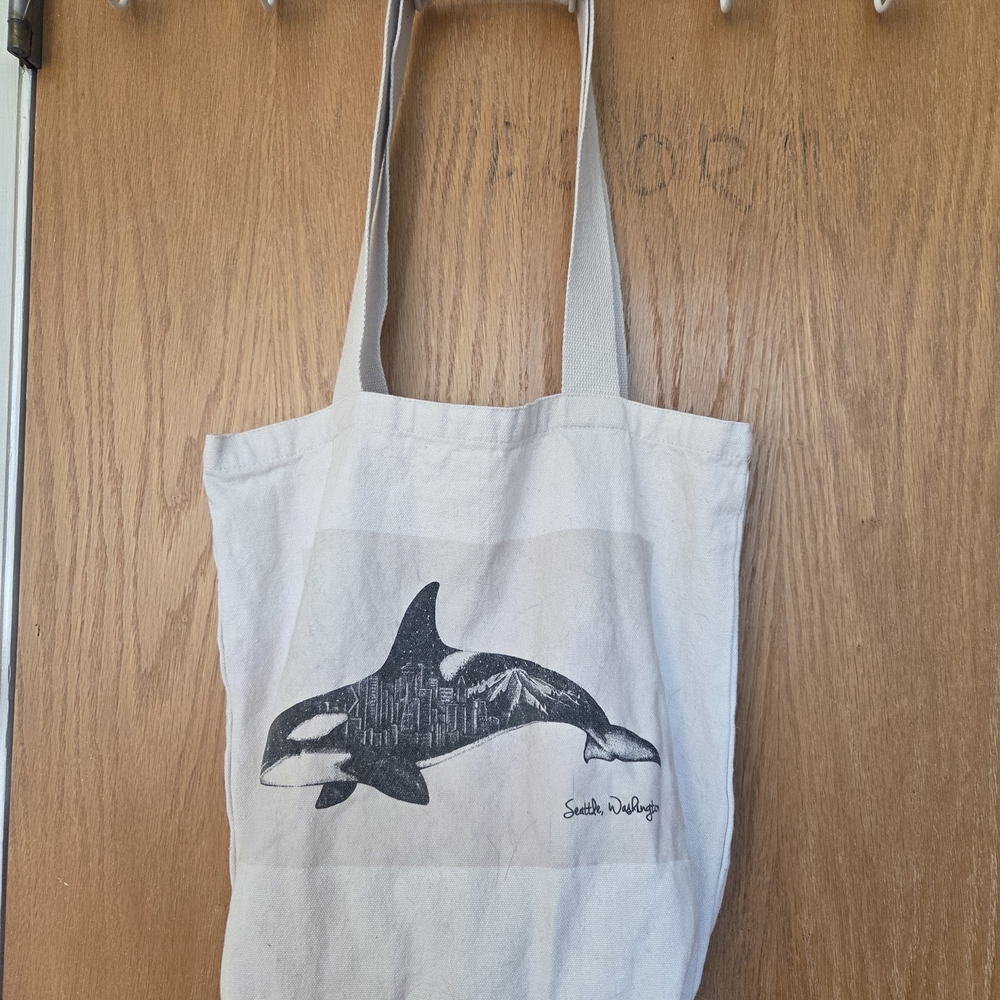 Orca Print Canvas Tote Bag